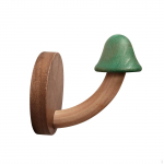 Modern Wall Mount Hook for Hanging Coats, Hats, and Bags in Kitchen or Bathroom Wood Color