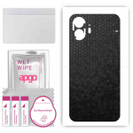 apgo Protective Skin Sticker for the back compatible with Nothing Phone 2, Wrap Film, Foil, Vinyl - Pattern Black Honeycomb