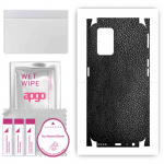 apgo Protective Skin Sticker for the back+sides compatible with Realme GT 5G, Full Wrap Film, Foil, Vinyl - Pattern Black Leather