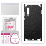 apgo Protective Skin Sticker for the back+sides compatible with Huawei P30, Full Wrap Film, Foil, Vinyl - Pattern Black Honeycomb