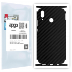 apgo Protective Skin Sticker for the back+sides compatible with Huawei nova 3, Full Wrap Film, Foil, Vinyl - Pattern Carbon Black