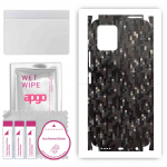 apgo Protective Skin Sticker for the back+sides compatible with Vivo Y15C, Full Wrap Film, Foil, Vinyl - Pattern Carbon Black Pixel