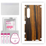 apgo Protective Skin Sticker for the back+sides compatible with Sony Xperia 1 IV, Full Wrap Film, Foil, Vinyl - Pattern Tigerwood