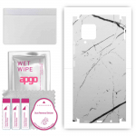 apgo Protective Skin Sticker for the back+sides compatible with Samsung Galaxy M42 5G, Full Wrap Film, Foil, Vinyl - Pattern White Marble