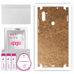 apgo Protective Skin Sticker for the back+sides compatible with Samsung Galaxy M11, Full Wrap Film, Foil, Vinyl - Pattern Rusty Copper