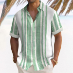 Hawaii s&auml;rk meestele, meeste vintage n&ouml;&ouml;pidega keeglis&auml;rgid l&uuml;hikeste varrukatega suvine rannas&auml;rk L roheline