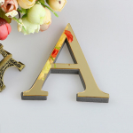 26 Letters DIY 3D Peegel Akr&uuml;&uuml;l Seinakleebised Kleebised Kodukaunistused Seinapildid kuld