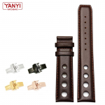 Ehtsast nahast k&auml;ev&otilde;ru Tissot Sports Racing Series PRS516 T91 1853 jaoks, pealmine kiht lehmanahk, kellarihm 20mm Chopini kellarihma jaoks rose buckle