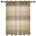 Geomeetrilise Sinakashalli Keskaegse Prindiga Aknakardinad Elutuppa K&ouml;&ouml;gikardin R&otilde;dukattega Lasteaeda Kodukaunistus 135W x 60H(cm) beige