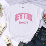 New York Brooklyn Prinditud naiste T-r&otilde;ivad Vintage T&auml;ielikult matemaatika l&uuml;hikeste varrukatega suvised hingavad T-s&auml;rgid Mood vabaaja naiste topid XS valge