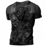 &Scaron;ikk meeste T-s&auml;rk Cthulhu m&uuml;&uuml;t 3D-printimine Terror Monster Oversized O-kaelusega &uuml;laosa Suvine mood igap&auml;evane hingav riie S