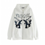 Jope mantliprint Angel Fairy naiste kapuutsid Hip Hop t&auml;navar&otilde;ivad Harajuku Anime Naiste mantel T&otilde;mblukk Naiste riided XXL valge