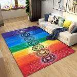Rainbow 7 Chakra Mandala Bohemia Area vaip, vaipvaip elutoa diivani uksemati kaunistamiseks, jooga libisemiskindel p&otilde;randamatt 40x60cm