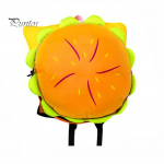 Reguleeritavate rihmadega Hamburgeri seljakott Realistlik 3D-disain, suure mahutavusega ruumikad lahtrid Juustuburgeri seljakoti hoiukott kollane