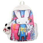 Graffiti &Otilde;pilase Koolikott Porgandi Prindiga Naiste Suure Mahutavusega Seljakott Armas Seljakott P&otilde;hikooli &Otilde;pilastele Rabbit valge