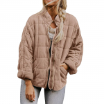 Naiste mood &uuml;hev&auml;rviline aluskrae, puuvillase polsterdatud jope, vaba taskuga pikkade varrukatega mantel XXL khaki