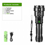 Suure v&otilde;imsusega taskulamp 800 W LED taskulamp 1000000LM taaslaetav lamp kohtvalgusti v&otilde;imas laterna k&auml;silamp matkalamp C-With 18650 battery