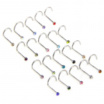 20 tk roostevabast terasest kristallist kivist perforeeritud nina k&uuml;&uuml;ner&otilde;nga ehted valge