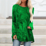 XS-8XL Naiste s&uuml;gis- ja talveriided Naiste pikkade varrukatega topid 3D abstraktsed tr&uuml;kitud s&auml;rgid lahtised tuunika T-s&auml;rgid pullover-pluusid 8XL