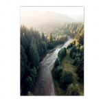 P&otilde;hjamaade roheline mets rohumaa j&auml;rve maastik Plakati oru tee Paat Sein Kunst L&otilde;uend Maalimine Pildid Elutuba Kodukaunistus 21x30cm No Framed