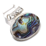 Abalone Shell Gemstone Handmade 925 Sterling Silver Jewelry Pendant 1.46 p4c36