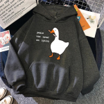 Rahu pole kunagi olnud valik Goose Print Naiste riided Mood Crewneck kapuuts Loomingus O-kaelusega kapuuts T&auml;nava tasku Naiste kapuutsid S kuld