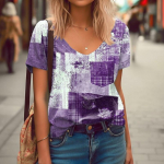 Suvine uus pimestav v&auml;rvitr&uuml;kk Lillega &otilde;huke vabaaja T-s&auml;rk Mood Tavalised t&auml;navariided Elegantsed Naiste l&uuml;hikesed varrukad XS-8XL S