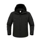 Meeste jakk Kapuutsiga Pikkade varrukatega &Uuml;hev&auml;rviline Jakk-mantel Mitme taskuga T&otilde;mblukuga kinnis Outerwear XXL must
