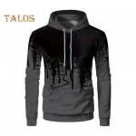 Kevads&uuml;gisene meeste spordikapuuts 3D kontrastsusega v&auml;rviprinteriga Pingutusn&ouml;&ouml;riga kapuutsiga pikkade varrukatega elastse manseti all&auml;&auml;re v&auml;listingimustes kasutatava pesapalli kapuuts M punane