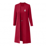 2 tk/komplekt naiste mantel-kleit&uuml;likond pikkade varrukatega keskmise pikkusega &uuml;hev&auml;rviline jakk, varrukateta &uuml;mara kaelusega A-kujuline midikleit, suur pidulik &auml;ri 4XL punane