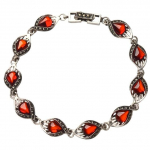 925 Sterling H&otilde;be Punane Korund K&auml;ev&otilde;ru Retro Uus Mood Tai H&otilde;be Granaatpunane V&auml;&auml;riskivi Veetilga K&auml;ev&otilde;ru Naistele 18cm vaarika