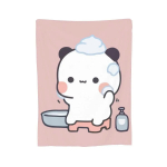 Bubu Dudu Panda Karu Tekk Pehme Soe Flanell Visketekk Pl&uuml;&uuml;s Voodi Elutuba Piknik Reisimine Kodu Diivan 80x60in