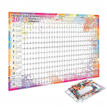 2025. aasta kalender, terve aasta kalendri &uuml;ks leht, iga-aastane seinakalender kleebistega, paberi voltimine One Size