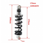 Elektriauto tagumine amortisaator 8 mm modifitseeritud vedruga jalgrattale (10-21 cm)