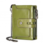 Humerpaul Naiste rahakott 100% veisenahast Rfid krediitkaardikott roheline