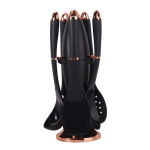 6 tk Silikoonist k&ouml;&ouml;gitarvikuid Kuumakindlad Mittekleepuvad Toiduvalmistamisvahendid Ladustamisega Sobivad Riputust&ouml;&ouml;riistad Black gold-plated bazooka kitchenware 6-piece set