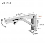 6&ndash;24-tollised 2tk kokkupandavad riiuliklambrid, vastupidavad roostevabast terasest kokkupandavad riiuliklambrid lauat&ouml;&ouml;pingi jaoks, ruumi s&auml;&auml;stev isetegemise kronstein 20 Inch valge