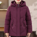 Suures suuruses 2XL-7XL Keskealised naiste talvemantlid Kapuutsiga Paksud soojad l&uuml;hikesed parkad Elegantsed avarad &uuml;ler&otilde;ivad Naiste jakid 5XL