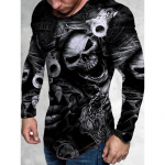 Meeste Mood Vabaaja Pikkade Varrukatega Loomakolju Prindiga Pikkade Varrukatega T-s&auml;rk Pulleys&Pikad Varrukad Meeste T-s&auml;rgid S