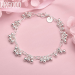 925 Sterling Silver Smooth Bright Bead Ball Chain K&auml;ev&otilde;ru Ehted 20CM