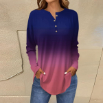 Naiste mood vaba n&ouml;&ouml;pkrae tr&uuml;kiga pikkade varrukatega T-s&auml;rk topid pullover XXXL kuum roosa v&auml;rv