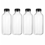 4tk 500ml plastikust t&uuml;hi joogipudel PET-piimamahla pudelipurk Korduvkasutatavad kaanega s&auml;ilitusmahutid &otilde;ues kasutamiseks 500ml