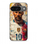 Kaitse&uuml;mbris - MANIACASE - Google Pixel 9 - Must silikoon - Messi Barcelona muster - Painduv