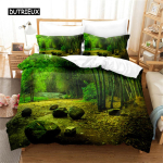 Loodusmaastiku tekikott Metsa voodipesukomplekt Tekikate Kuninganna komplekt Ilus tekikomplekt T&uuml;drukule Naistele Meestele Laste Toa Dekoor 140x200cm 3pcs