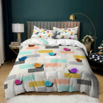 V&auml;rviline teokese tekikott komplekt Armas Kawaii looma pol&uuml;ester teki kate Kuninglik Kuninganna suurus Lastele Poistele T&uuml;drukutele Voodipesu komplekt EU single(135x200cm)