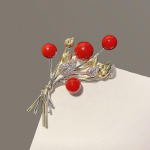 Pidulik punane seeria mood punane puuviljas&otilde;lg Loominguline elegantne lillen&otilde;ela riietus temperament lihtsad aksessuaarid