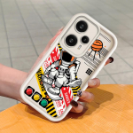 Pehme silikoonist ruudukujulise redeliga printimismustriga telefoni korpus, t&auml;iskaanega kaamera p&otilde;rutuskindel kaitse kummist &uuml;mbris Xiaomi Redmi jaoks Redmi Note 13 Pro 4G valge