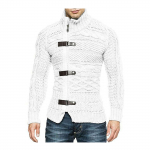 Meeste s&uuml;gistalvine pullover kootud soe džemper Choker kampsun pluus &uuml;laosa kootud kardigan mantel XL beež