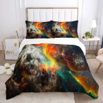 Galaktika ruumi voodipesukomplekt 3D universumi tekikate ps&uuml;hhedeelne tekikate lukuga kuninganna topelt tekikomplektid laste kingitused 70x133cm 2pcs black
