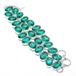 Indicolite Tourmaline Ethnic 925 Sterling Silver Bracelet 7-8 l4n45